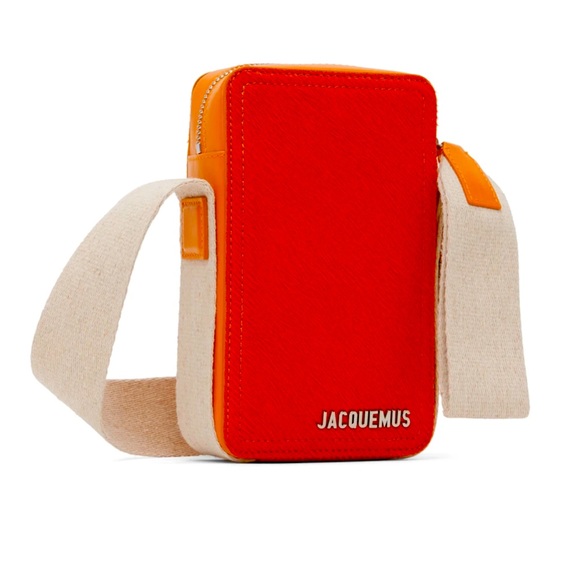 JACQUEMUS - Orange Cow-hair Le Cuerda Vertical Crossbody Bag (Unisex) - Picture 2 of 5